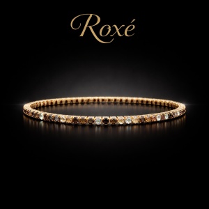 Set 12 bratari ROXE aurii elastice cu pietre roz negre si albe elegante - Img 2