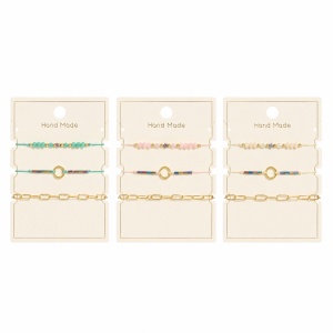 Set 12 Brățări Trio Handmade – 16 cm, Reglabile, Culori Diferite, Stil Elegant și Modern