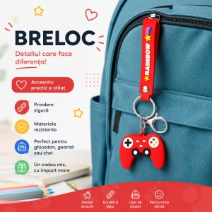 Set 12 Brelocuri Controller Gaming 4 cm pentru Chei și Ghiozdan – Diverse Culori - Img 3