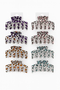 Set 12 Cleme Par Leopard 11cm , Accesorii Colorate si Rezistente pentru Coafuri