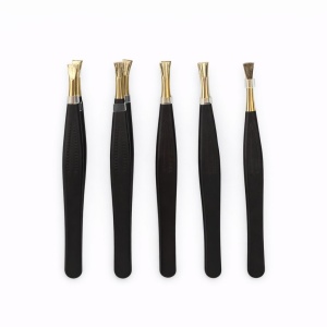 Set 12 pensete cosmetice profesionale pentru sprancene, metalice, varf drept - Img 2