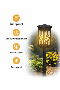 Set 2 Lampi Solare Gradina LED Lumina Calda cu Tarus, Rezistente la Apa, Exterior - Img 2