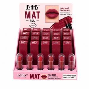 Set 24 Rujuri Mate USHAS – 6 Nuanțe Intense, Rezistență Îndelungată și Finisaj Catifelat