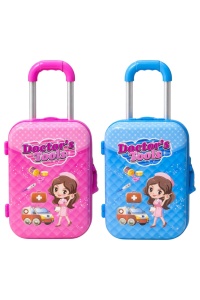 Set 8 Troler pentru copii cu set instrumental doctor, plastic, 25x19,5x28 cm