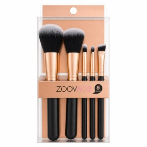 Set de 5 Pensule Machiaj , negru – Pensule Profesionale pentru Față, Ochi și Contur