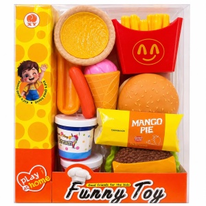 Set de Joacă cu Mâncare din Plastic – Fast Food, Înghețată și Accesorii pentru Copii - Img 2