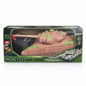 Tanc cu telecomanda maro army, vehicul militar RC, lumini si sunet - Img 3