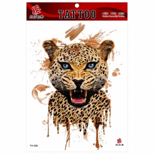 Tatuaj Temporar Semipermanent Leopard – 20 cm, Rezistent la Apă, Efect Realist
