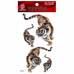Tatuaj Temporar Semipermanent Tigru Feroce – 18 cm, Rezistent la Apă