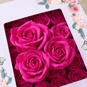 Trandafiri de săpun, set 50 de bucăți, fucsia, 5cm - Img 3