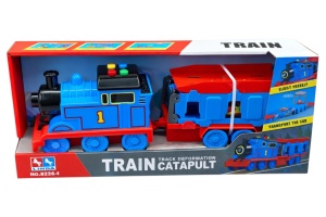 Tren de jucărie transformabil în pistă auto cu sunete și lumini, 37,5x9,5x16,5 cm