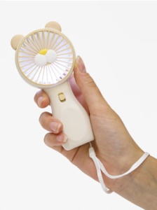 Ventilator portabil copii leu bej, reincarcabil USB, mini ventilator compact - Img 3