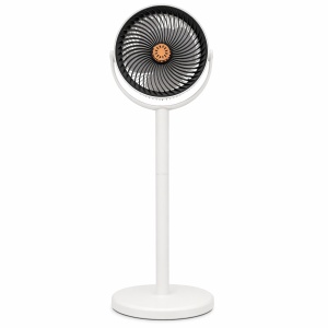 Ventilator vertical 80cm cu picior reglabil, 5 viteze, design modern, alb-negru