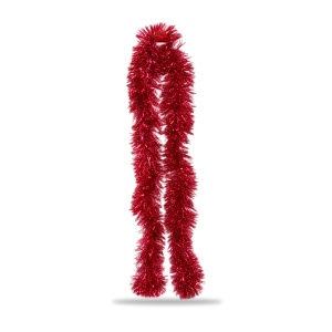 Beteală de Crăciun pentru brad, roșu închis, plastic, diametru 9 cm, lungime 2 m - Img 2