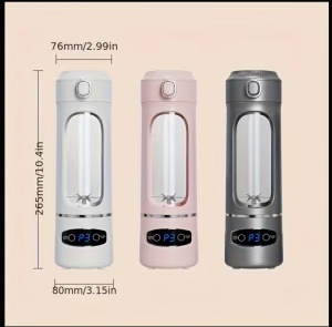Blender portabil USB pentru smoothie, 12 lame inox, afisaj digital, gri - Img 5