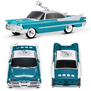 Boxa portabila Bluetooth masina retro, radio FM, USB, TF, AUX, LED, Type-C, verde