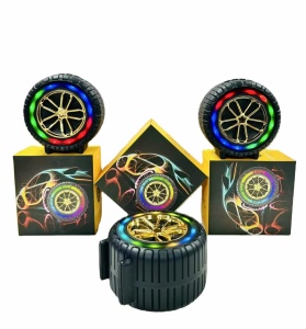 Boxa Portabila Bluetooth Tip Roata cu Lumini LED RGB, USB, FM Radio, Card TF