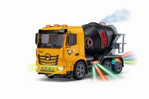 Camion betoniera jucarie cu lumini si sunete, bump & go, 22x12 cm, galben
