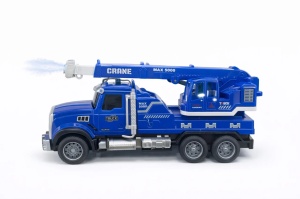 Camion cu betoniera si functie spray, lumini si sunet, albastra, jucarie copii, 24 x 13 cm - Img 2