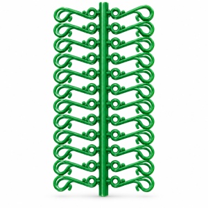 Cârlige agățătoare pentru globuri de brad, plastic verde, set 48 bucăți, 17x8cm - Img 3