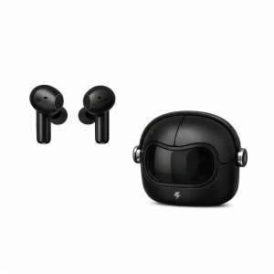 Căști wireless Hongyu T40 TWS Bluetooth cu carcasă astronaut, sunet stereo Hi-Fi și Deep Bass, negre