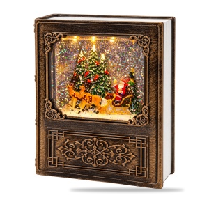 Decorațiune de Crăciun in forma de carte, cu lumini LED si muzică, 19x14,5 cm - Img 2