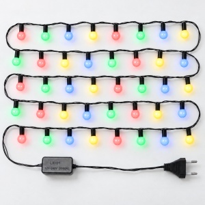 Instalație LED Tip liniară, 40 LED multicolor, model globulet, 4 m, fir negru - Img 16