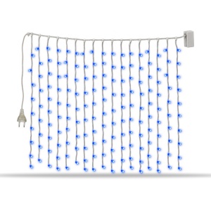Instalație LED tip ploaie , 240 LED albastre, 6 m, fir alb , interconectabilă - Img 4