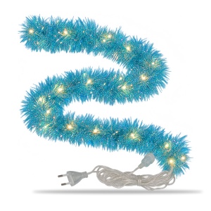 Instalație perdea, beteală albastră, 200 LED alb cald, 3 m, fir 1 m, interconectabilă - Img 4