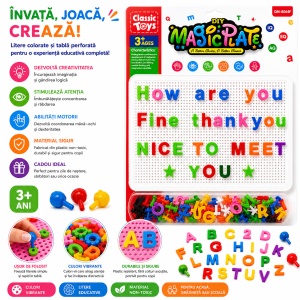 Joc Educativ cu pioni, cu Litere și Tablă Albă pentru Copii 3+ Ani - Img 2