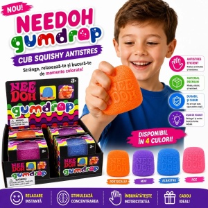 Jucărie Antistres NeeDoh Gumdrop Squishy, Moale și Elastică, Diverse Culori - Img 2