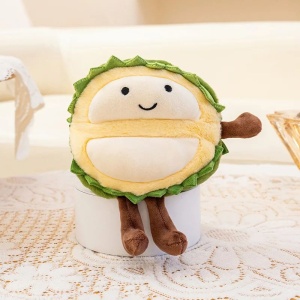 Jucarie plus durian pufos cu fata zambitoare, model simpatic, 16 cm