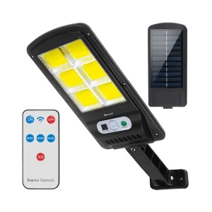 Lumină cu Senzor Solară din Plastic, Negru, rezistentă la apă, încărcare solară, cu telecomandă