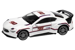 Mașină metalică albă cu uși care se deschid, model sport, din aliaj, 14x6,5x5,5 cm
