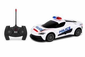 Masina politie RC alba cu deschidere usi, lumini si sunet, acumulator inclus 2.4GHz - Img 2