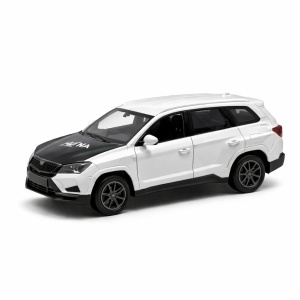 Masinuta metalica SUV alb cu detalii negre, usi deschise, model modern 15 cm - Img 2