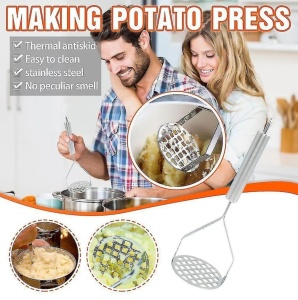 Pasator manual pentru cartofi si legume din otel inoxidabil, ustensila bucatarie pentru piure - Img 2