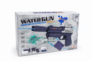 Pistol electric cu apa pentru copii, rezervor rucsac 400ml, jet continuu, Water Gun W-Y10, roz - Img 2
