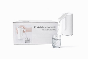 Pompa automată pentru dozare apă, dispenser electric portabil pentru bidoane de apă, alb - Img 2