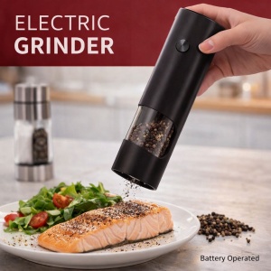 Râșniță electrică Nicky Homeware pentru bucătărie, plastic, negru elegant - Img 2