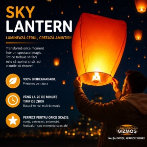 Set 10 Lampioane Zburătoare Sky Lantern, 100% Biodegradabile, pentru Nunți, Petreceri și Evenimente - Img 3