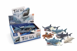 Set 12 animale marine figurine mari 25 cm rechini, delfini si balene, modele diverse