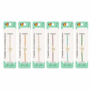 Set 12 Brățări cu Pandantiv Stea de Mare Aurie, Reglabile, Multicolore, cu Mărgele Decorative
