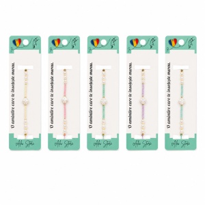 Set 12 Brățări cu Trifoi Sidef, Reglabile, Multicolore, cu Perlute Decorative