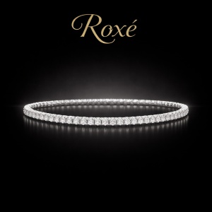Set 12 bratari ROXE argintii elastice cu pietre albe stralucitoare elegante - Img 2