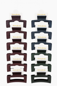 Set 12 clame par 9CM, culori inchise mix, prindere puternica, accesorii coafura