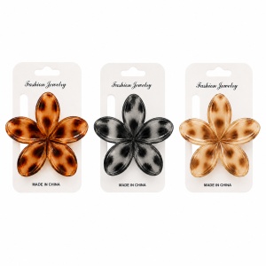 Set 12 Clești de Păr Floare 8 cm – Clame Elegante Animal Print