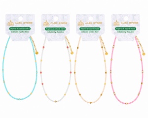 Set 12 Coliere Roxe, 40cm, Reglabile cu Margele Stralucitoare Multicolore Culoare Aleatorie