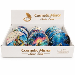 Set 12 oglinzi cosmetice 7 cm cu broaște țestoase, oglindă dublă , compacte, portabile