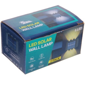 Set 2 Lămpi de Perete Solare cu LED, Plastic, 12 LED-uri, Negru - Img 3